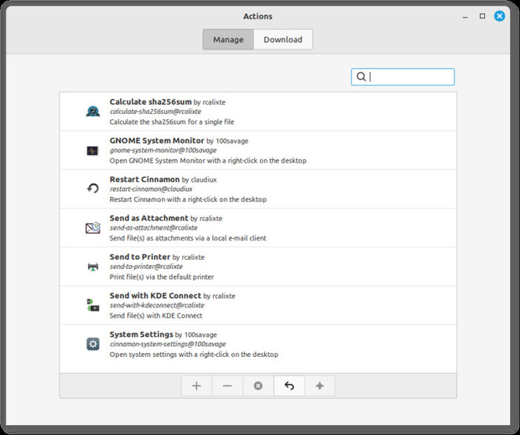Selection of different actions for the right-click menu in the Nemo file manager (Image: Linux Mint)
