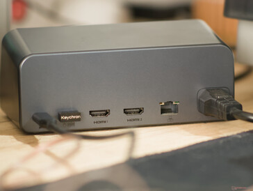 MOKiN 13 in 1 USB C docking station rear ports connected