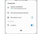 Samsung Internet 19.0 Beta Privacy info menu (Source: Samsung Newsroom South Korea)