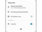 Samsung Internet 19.0 Beta Privacy info menu (Source: Samsung Newsroom South Korea)