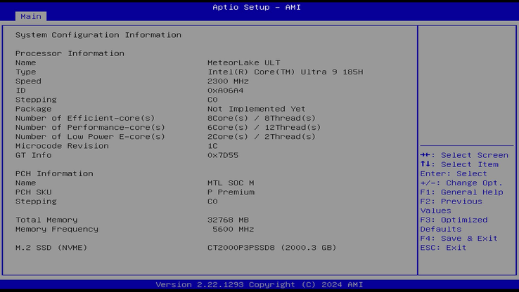 Geekom GT1 Mega - BIOS options