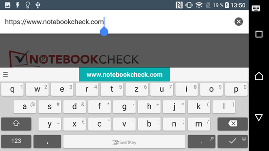 Keyboard, landscape mode