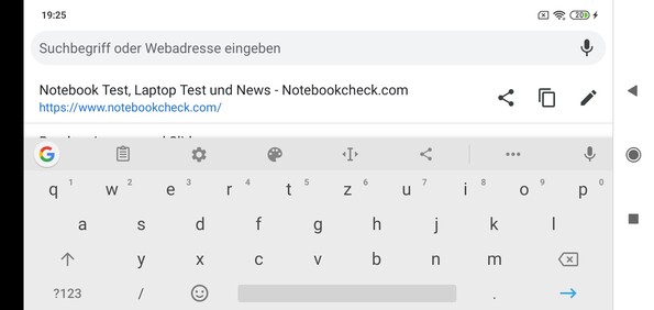 Keyboard in landscape mode