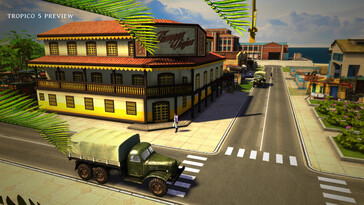 An image showing a building and a car in Tropico 5.