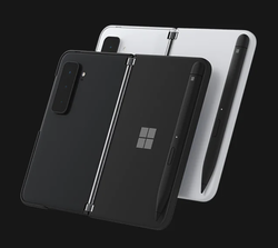 Microsoft Surface Duo 2 in Obsidian and Glacier