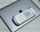The AYA NEO AIR on top of a MacBook Pro. (Image source: AYA NEO Discord server)