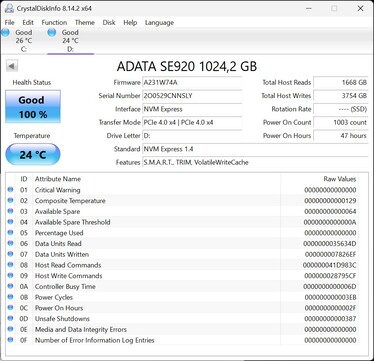 ATA SE920 works with PCIe 4.0 x4