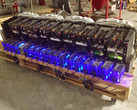 An 18-card Ethereum mining rig pushed to its limits. (Source: Ethereum.org)