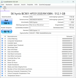 CrystalDiskInfo of the HFS512GEJ9X108N