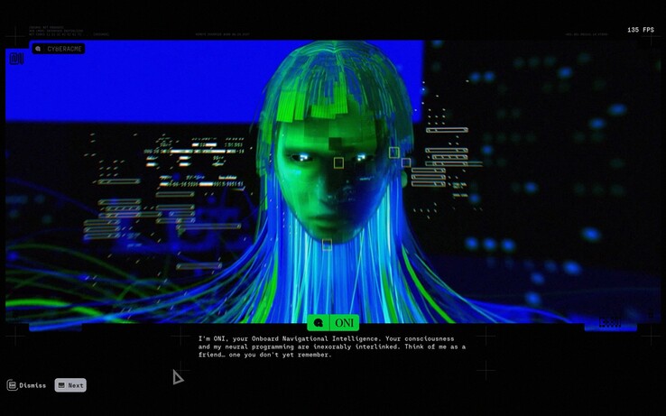 ONI, Marathon’s Onboard Navigational Intelligence, introduces Bungie’s extraction shooter with a cold, synthetic visual style that immediately sets the tone.