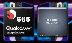 The original Redmi Note 8 came with an SD 665 but the 2021 model could sport a Helio G85. (Image source: Xiaomi/Qualcomm/MediaTek - edited)