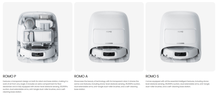 The DJI Romo will be available in 3 trims. (Image source: DJI)