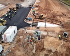 Drone photos reveal Cybertruck-shaped tunnel at Tesla's Giga Factory (Image source: JoeTegtmeyer/X)