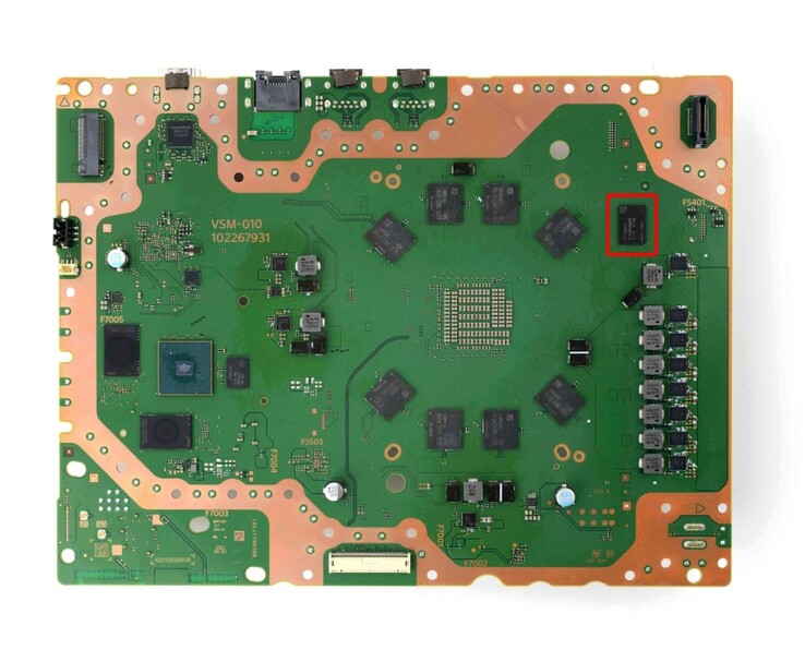 PlayStation 5 Pro motherboard showing the AMD APU (Image source: iFixit)