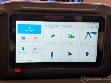 Homescreen on the touchscreen display 