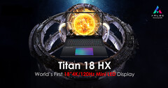 MSI's upcoming Titan 18 HX sports a massive 18-inch 4K 120 Hz mini-LED panel. (Image Source: MSI)