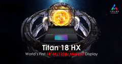 MSI&#039;s upcoming Titan 18 HX sports a massive 18-inch 4K 120 Hz mini-LED panel. (Image Source: MSI)