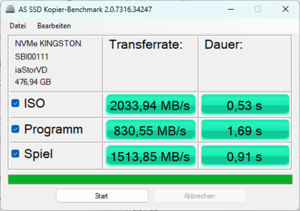 Copying benchmark