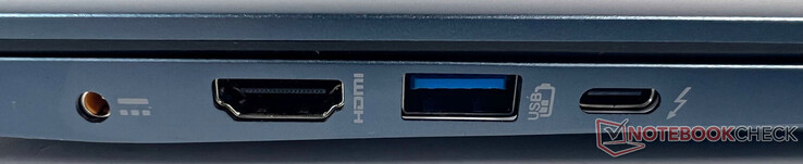 Left: 1x power supply, 1x HDMI, 1x USB Type-A Gen 3.2, 1x USB Type-C with Thunderbolt 4