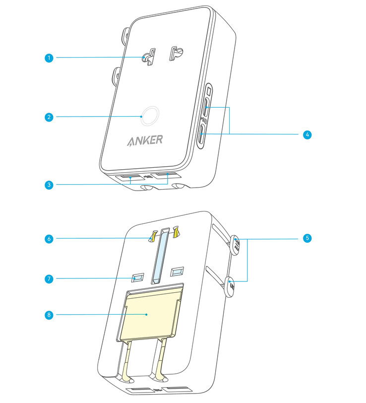 The upcoming Anker 5-in-1 Travel Adapter. (Image source: u/joshuadwx via Reddit)
