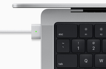 MagSafe 3 connector helps with charging. USB charging is available as well. (image Source: Apple)