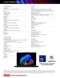 Lenovo ThinkPad L14 Gen 7 Intel specifications.