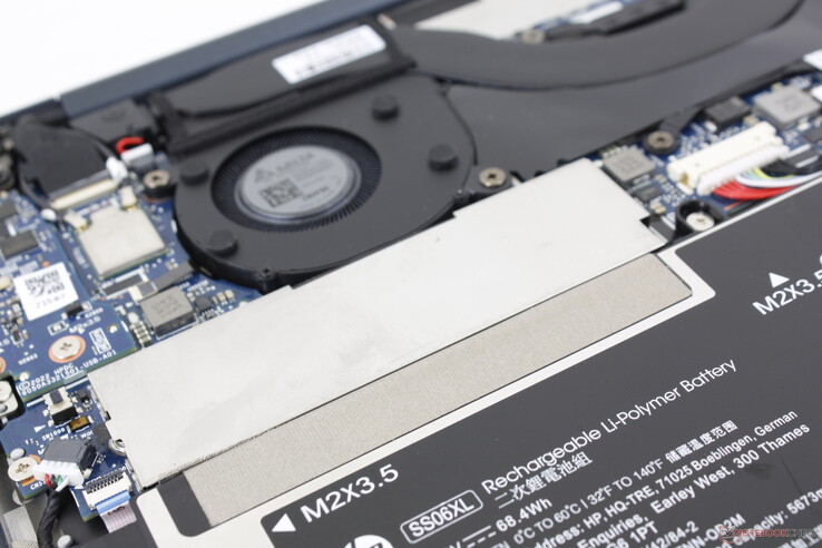 Protective aluminum plate over the SSD. The model can support just a single M.2 PCIe4 M.2 2280 drive