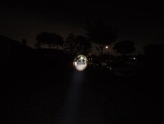 Marauder 3 - Spot light in Turbo mode - End of street ~115m / 125 yds. (f/1.8 1/30 ISO 3200)
