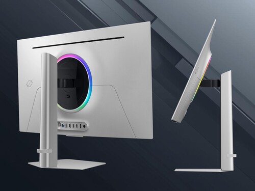 32-inch Samsung Odyssey G8 OLED gaming monitor back and side shown (Image source: Samsung with edits)