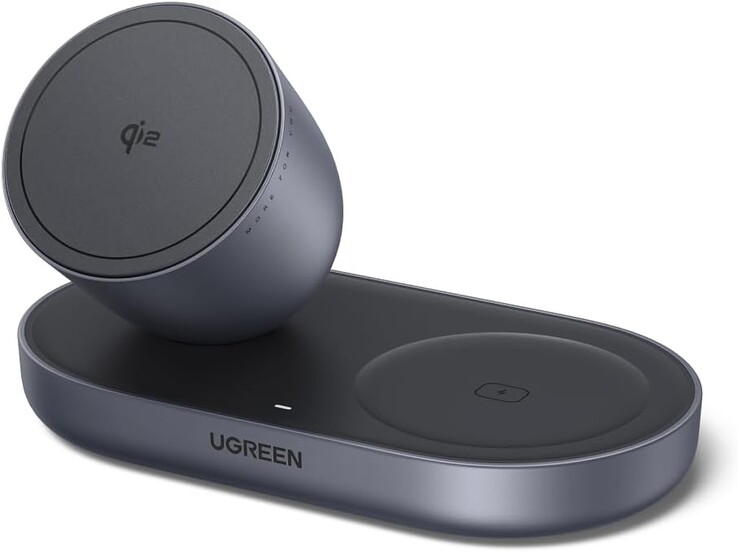 The Ugreen Zapix 2-in-1 Magnetic Wireless Charger 15W. (Image source: Ugreen, edited)