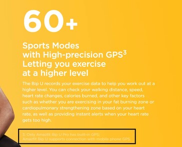 Bip U Pro gets a built-in GPS. (Image source: Amazfit India)