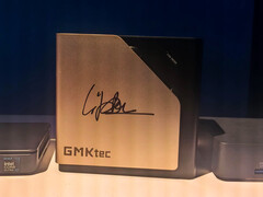 A GMKtec EVO-T2 prototype signed by Intel CEO Mr. Lip-Bu Tan. (Image source: GMKtec)