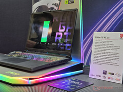 The MSI Raider A16 HX B9W non-Max on show during CES 2026. (Image source: Notebookcheck)