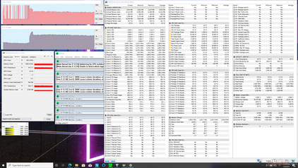 Prime95 stress on the IdeaPad Slim 9i Core i7-1165G7. Note that the CPU runs at lower clock rates and cooler temperatures than on the Envy 14