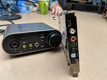 Connectors galore on the card itself + the external DAC (Source: PCWorld)