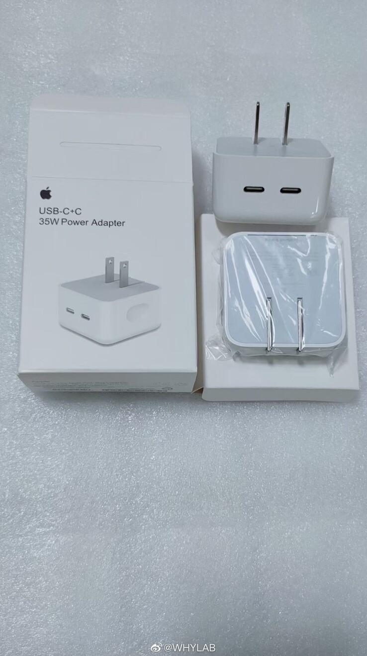 The "new Apple Power Adapter" leak has a subtle, yet potentially significant, flaw. (Source: WHYLAB via Weibo)