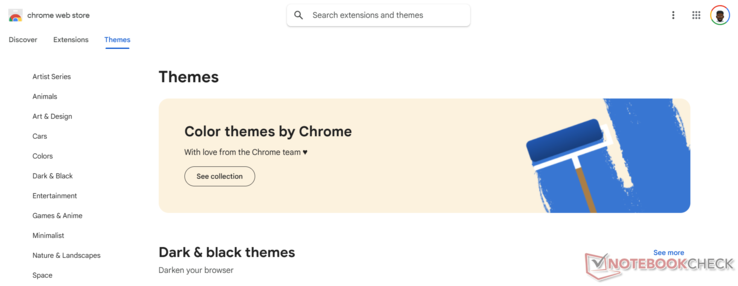 Google Chrome's Themes page (Image Source: Antony Muchiri)
