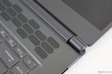 The grilles along the top edge of the keyboard are purely for airflow and not audio