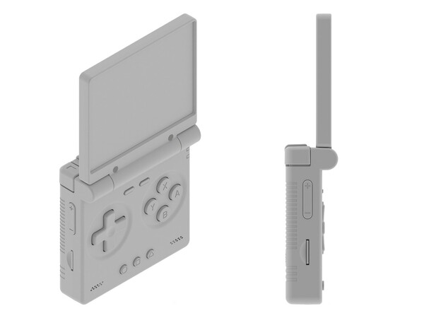 The Miyoo clamshell handheld has a TF card slot on each side.