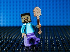 An image showing a minifigure of Steve from Minecraft.