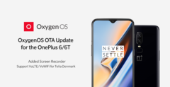 OxygenOS for the OnePlus 6 and 6T now inlcudes a screen recorder. (Source: OnePlus)