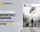 PlayStation Plus free games for October banner shown (Image source: Sony PlayStation, Konami with edits)