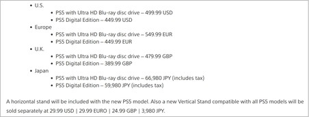 New PS5 model prices. (Image source: PlayStation)