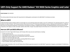 The latest Radeon RX 9000 series GPUs are only optimized for UEFI systems. (Image source: AMD)