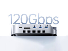 The new dock has the JHL9480 controller. Pictured: a promo image with the front side view of the Thunderbolt 5 docking station.