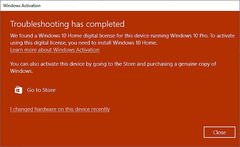 Some Windows 10 Pro users are being prompted to install the Home license. (Source: /u/cwsink on Reddit) Some Windows 10 Pro users are being prompted to install the Home license. (Source: /u/cwsink on Reddit)