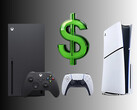 Xbox and PlayStation consoles shown with dollar symbol (Image source: Microsoft Xbox Gaming, Sony PlayStation with edits)