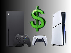 Xbox and PlayStation consoles shown with dollar symbol (Image source: Microsoft Xbox Gaming, Sony PlayStation with edits)