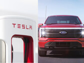 Ford will effectively double the number of fast chargers for its electric vehicle owners thanks to an expansion to include Tesla Superchargers. (Image source: Tesla/Ford - edited)
