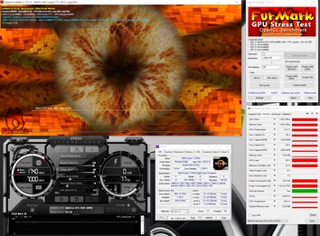 System information during a FurMark PT 120% stress test